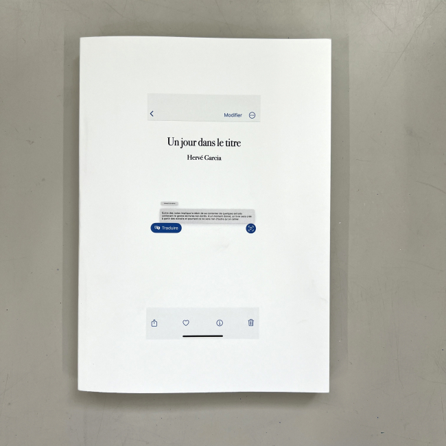 Un jour dans le titre 385 pages 21 x 15 cm text & 