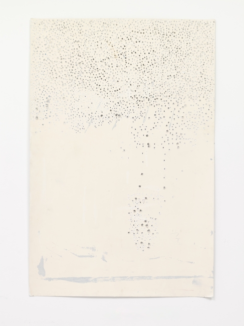 Untitled, 2017 drilled cardboard, acrylic 152 x 10