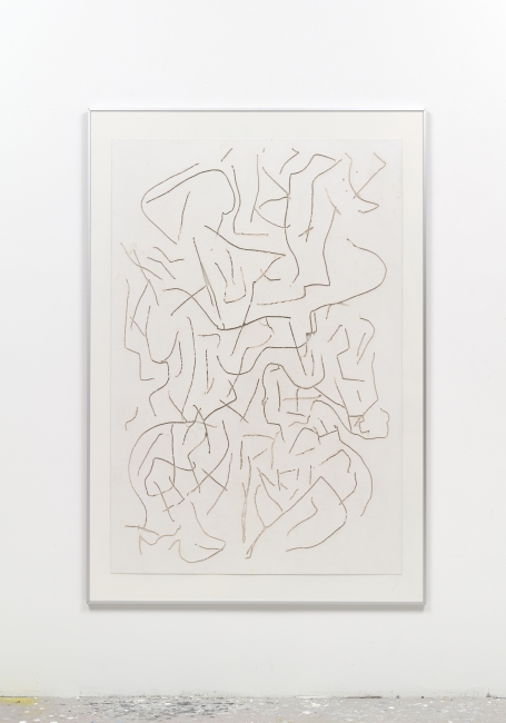 Untitled, 2014 cut cardboard, oil paint 173 x 118 