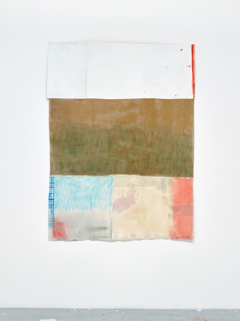 Untitled, 2018 acrylic & collage on canvas 153 x 1